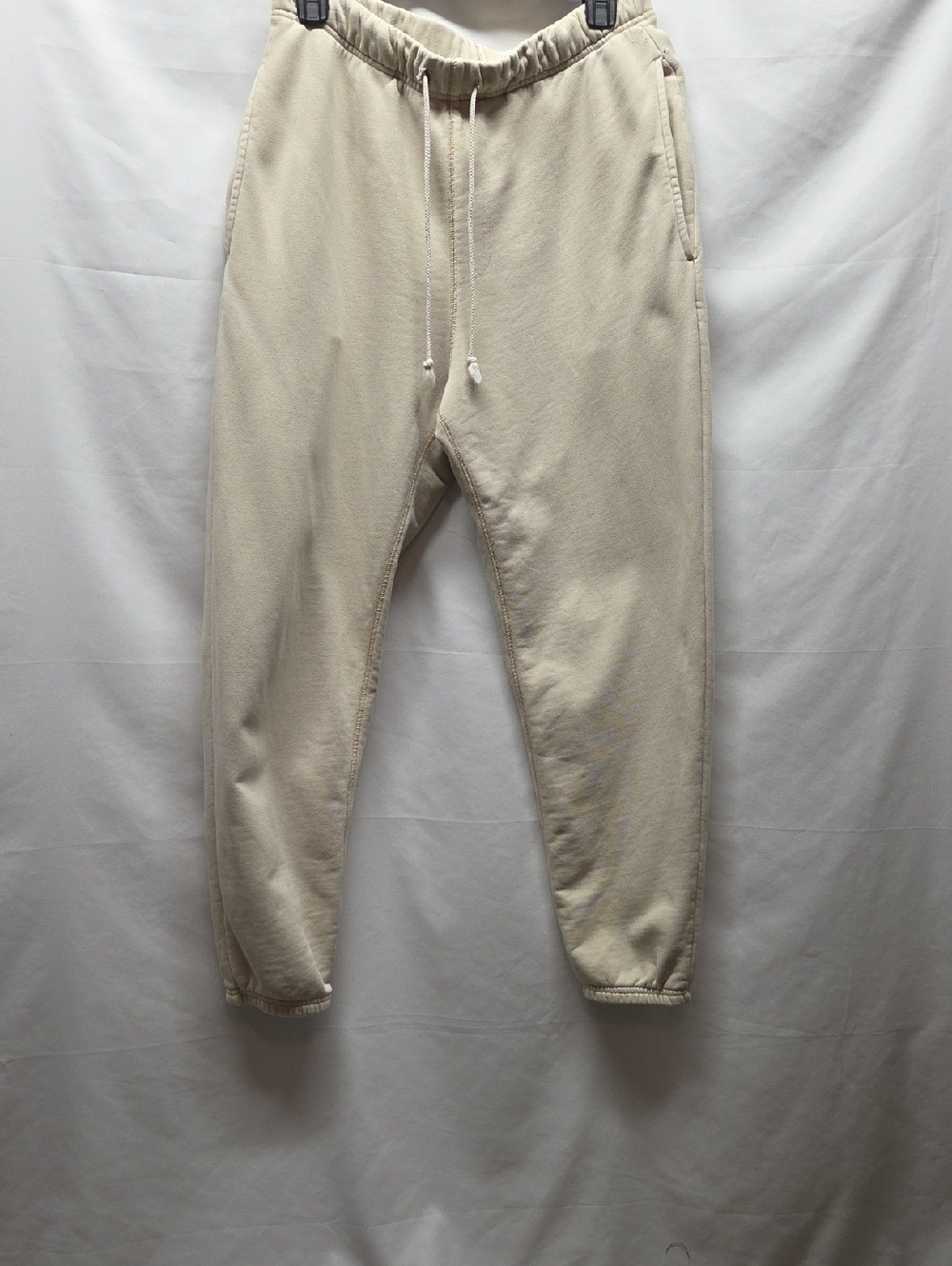 Elwood Mens Joggers Cream Color 100% Organic Cotton Luxury Size M